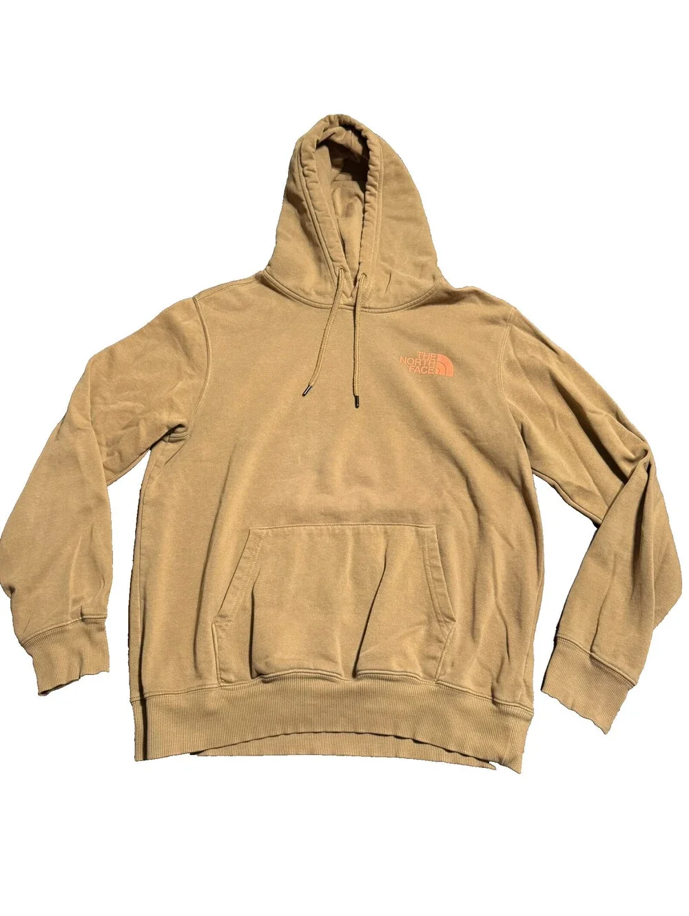 The North Face Men's Rust Brown Pullover Hoodie Large Logo Graphic Fleece Sz M